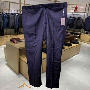 Michael Kors Dress Pants - 46x32, Blue Windowpane, Stretch Wool, NWT